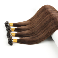 Vente en gros de cheveux humains vierges russes Extension de cheveux blancs doublement étirés Pointe plate Kératine Extensions de cheveux à pointe K pré-collée