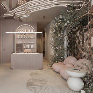 Decoración de Lujo Personalizada para Salón de Uñas, Exhibidor Interior para Tienda de Belleza, Mostrador de Barra, Vitrina y Decoración con LED para Salón de Belleza - Product Image 3