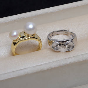 Accessoires de bijouterie DIY en argent S925, style simple, ouverture 5 mm 8 mm, anneau pour femmes, grand porte-perle vide, 4173 perles en vrac - Product Image 1