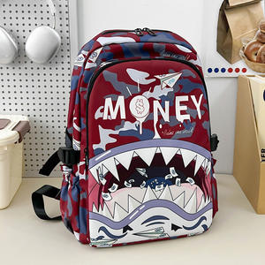 Nouveau Sac à Dos Scolaire Léger et Coloré avec Fermeture Éclair, Motif Requin Imprimé, Grande Capacité, Personnalisé, Dessin Animé Tendance, Double Bretelle - Product Image 6