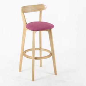 <span class=keywords><strong>Taburete</strong></span> de Bar Comercial <span class=keywords><strong>Minimalista</strong></span> de Madera Maciza con Respaldo y <span class=keywords><strong>Diseño</strong></span> de Patas Altas para Uso en Comedor y Sala de Estar - Product Image 5