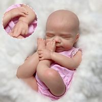 Poupée Bébé Silicone 13 Pouces Corps Entier Fille Réaliste Reborn Peinte à la Main Nouveau-né Endormi Tout-petits CE 900g