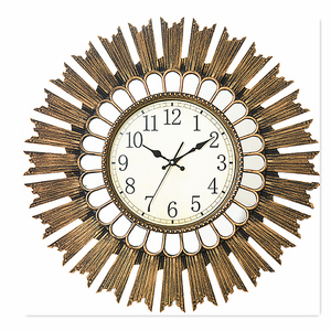 Personalized Saudi Arabian art decoration wall clock retro sun shape clock wall living room large wall clocks