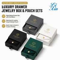 Boîte à bijoux rigide personnalisée en gros avec bouton-pression, pochette en cuir pour bagues, boucles d'oreilles, colliers, coffret cadeau de luxe