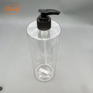 Botella de plástico transparente con bomba para lavar el cuerpo, botella cilíndrica de plástico transparente de 1 litro, 1000ml - Product Image 5
