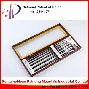 Arte cepillo-Super pelo de tejón mezcla Filbert artista cepillo para aceite acuarela acrílico aceite de mango largo artista pinceles - Product Image 2