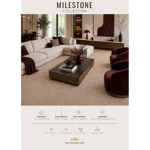 Alfombra de Polipropileno Beige Petra Milestone, 8-14 mm de Grosor, Apta para Mascotas, Alto Tráfico de Uso - Product Image 3