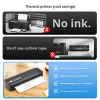 Printer Mini Tanpa Tinta Thermal A4 Portabel Dapat Terhubung ke Ponsel dan Komputer Tersedia dalam Stok