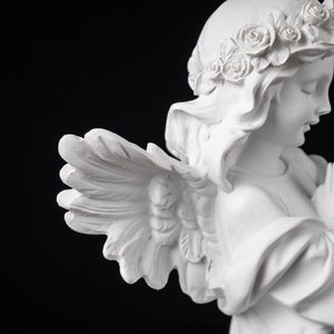 Estatua de Ángel Niña <span class=keywords><strong>Alice</strong></span> en Resina, Estilo Nórdico, Linda Figura de Ángel Rezando con Alas, Decoración de Escritorio para el Hogar, Escultura de Ángel en Resina - Product Image 4