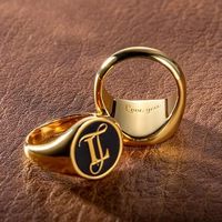 Nouveauté transfrontalière la plus vendue : Bague personnalisée avec nom en tungstène électroplaqué, style luxe léger européen