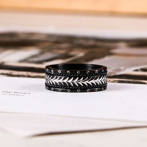 Stainless Steel Wheat Ear <b>Ring</b> SA1225 Men's Motorcycle Style Fashion Jewelry Gift - Product Image 1