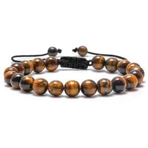 Ensemble <span class=keywords><strong>de</strong></span> bracelets en perles d'<span class=keywords><strong>oeil</strong></span> <span class=keywords><strong>de</strong></span> <span class=keywords><strong>tigre</strong></span> et <span class=keywords><strong>de</strong></span> pierre <span class=keywords><strong>de</strong></span> lave réglables faits à la main bijoux d'huiles essentielles pour cadeau <span class=keywords><strong>de</strong></span> couple - Product Image 5