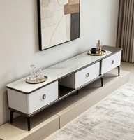 Table basse en verre et meuble TV de style moderne, meubles de maison élégants pour le salon