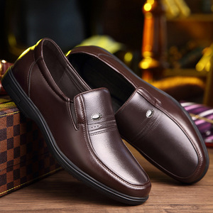 Chaussures en cuir décontractées pour hommes, marron, à enfiler, pour le bureau et les occasions habillées, pour jeunes de 18 à 40 ans - Product Image 4