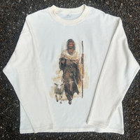 T-shirts à col rond en coton 100% personnalisés Huili OEM pour hommes, imprimés à l'écran, en tricot gaufré, à manches longues, fabriqués par le fabricant