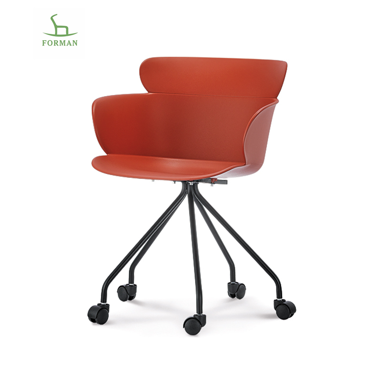 Free sample wholesale Simple Style French red plastic modern office chair/office chair plastic