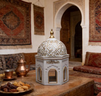 Décoration de bureau de mosquée blanche, porte-bougie chauffe-plat, décoration de la maison pour le Ramadan, Eid Al-Fitr, ornements pour cadeaux islamiques