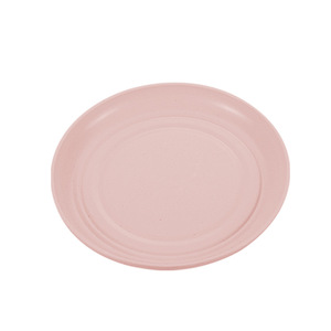 Petite assiette en paille de blé pour fruits et collations, plat rond coloré avec base - Product Image 5