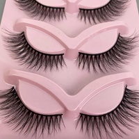 Vente en gros 5 10 20 Paires 3D Faux Cils de Vison Court Croix Désordonné Naturel Pleine Bande Cils Fibre Humaine Faux Cils Ensembles"