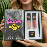 Kit Lèvres 4-en-1 en Gros : Crayon à Lèvres, Taille-Crayon, Rouge à Lèvres Liquide Mat et Gloss Brillant – Boîte d'Emballage Personnalisable pour Marque Privée