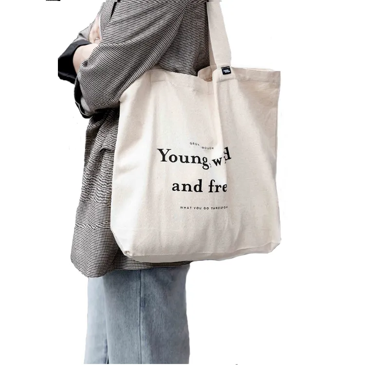 مخصص حمل أكياس التسوق حقائب يد مصنوعة من القماش القطني مع شعار مخصوص مطبوع