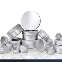 Boîtes en aluminium de 5 à 250 ml avec couvercle à vis, finition thermolaquée, logo personnalisé, couleurs argent/or rose/rouge, fabriquées en Chine