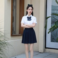 Conjunto de Uniforme Escolar con Falda Plisada Estilo Universitario, Uniforme para Estudiantes de Secundaria y Preparatoria, para Deportes y Graduación
