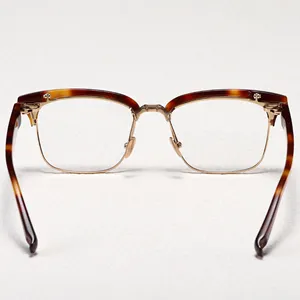 Figroad深セン製ヴィンテージ眼鏡金属光学フレームファッション高級ハーフフレームアイウェアフレーム男性用