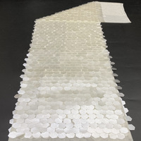 Tissu à paillettes hexagonales plates de 25 mm en polyester, idéal pour la broderie et les robes féminines, pouvant être assemblé