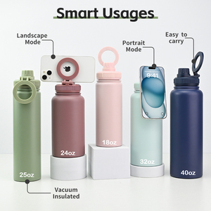 Custom Logo 32oz Vacuum Insulated Stainless Steel Double Wall Sport Water Magnetic Lid Phone Holder 12-24 Hours Thermal Portable - Product Image 3