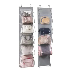 Hanging purse organizer handbag Storage Wallet pocket hanger with 6 deep pockets for easy access