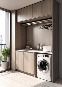 Meuble de rangement ultra-plat pour <span class=keywords><strong>lave</strong></span>-linge intégré, idéal pour les petits appartements et les balcons - Product Image 2