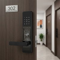 Fabrication OEM ODM de serrures de porte intelligentes pour hôtel sans clé en alliage d'aluminium avec carte RFID électronique et contrôle par application, système de sécurité inclus