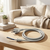 Cable de Alimentación IEC C13 con Conexión a Tierra de 3 Pines, Certificado TIS 166-2549, H05VV-F 3G, para Monitor de Computadora, TV, Impresora, Repuesto de Fábrica