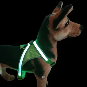 Wholesale 2022 Custom Polyester Designer Safety Full Body Protection LED Light Pet Dog Harness