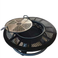 Poêle à bois extérieur moderne - Barbecue, table de cuisson, foyer à thé avec pique-foyer en acier pour usage en cour