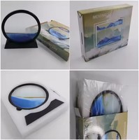 Table ronde de bureau artistique 3D cinétique Art Déco relaxante en PP, affichage d'art de sable mouvant de 7 pouces pour anniversaire