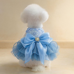 Robe de mariée bleue style princesse Galaxie <span class=keywords><strong>pour</strong></span> chiens et chats, robe de soirée élégante en tulle bouffant <span class=keywords><strong>pour</strong></span> animaux de compagnie, tenue de fête d'anniversaire - Product Image 2