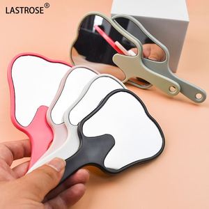 Cute Teeth Handle Handheld <b>Makeup</b> Mirror with Lighting New Dental Promotion Advertising Plastic Mirror <b>Makeup</b> <b>Tool</b> - Product Image 2