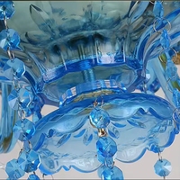 Nouveau design de lustre en cristal bleu pour les bars décoratifs européens, les halls d'accueil et les chambres d'hôtes, importé