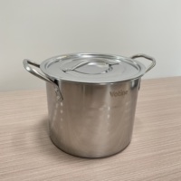 Ensemble de 4 casseroles épaissies en acier inoxydable grande capacité avec couvercle, batterie de cuisine multi-tailles, faitout profond