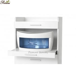 डीलक्स लॉकर योग्य यूरोपीय शैली थोक सफेद लकड़ी के बाल सैलून ट्रॉली - Product Image 6