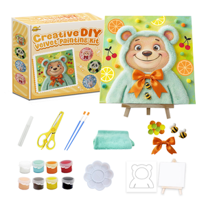 Kit de Peinture en <span class=keywords><strong>Feutre</strong></span> DIY Ours Citron Menthe, Ensemble Artisanat Tout-en-un avec Cadre et Chevalet, Kit Artistique pour Enfants, Décoration Maison Faite Main et Cadeau - Product Image 2