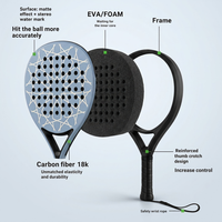 Noyau en mousse EVA en fibre de carbone 18K, forme goutte d'eau 38 mm, pour raquette de padel Power Play