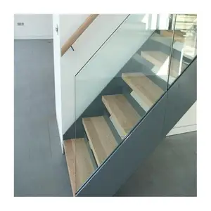 더블 빔 나무 계단/단계 사다리 유리 난간 중국 만든 모듈 계단