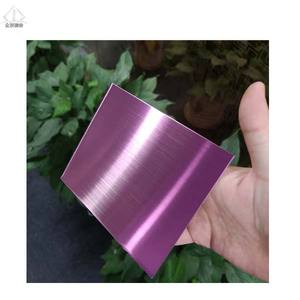 AISI 304 pembe renk paslanmaz çelik fırçalanmış kaplama sac duvar paneli - Product Image 4