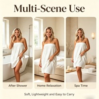 Serviette de Bain et Jupe de Bain en Coton 100% à Motif Gaufré, Personnalisable avec Logo Brodé, Vente en Gros, Couleurs Blanc, Rose, Bleu, Jaune, pour Femme