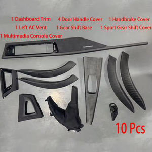 طقم زخرفة لوحة القيادة الداخلية من الكربون المطفي طراز <span class=keywords><strong>M</strong></span> Performance لسيارات BMW الفئة <span class=keywords><strong>3</strong></span> F30 F31 F32 F34 F36 F80 - Product Image 2