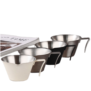Tasse à mesurer à café ronde en acier inoxydable 304 écologique avec logo personnalisé, style coréen, tasse d'extraction de café en stock avec échelle - Product Image 1