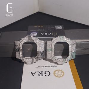 Montre Iced Out pour rappeur, <span class=keywords><strong>lunette</strong></span> GX56, boîtier de montre en moissanite colorée, argent sterling 925, boîtier de montre en moissanite VVS, certifié GRA, pour hommes - Product Image 5